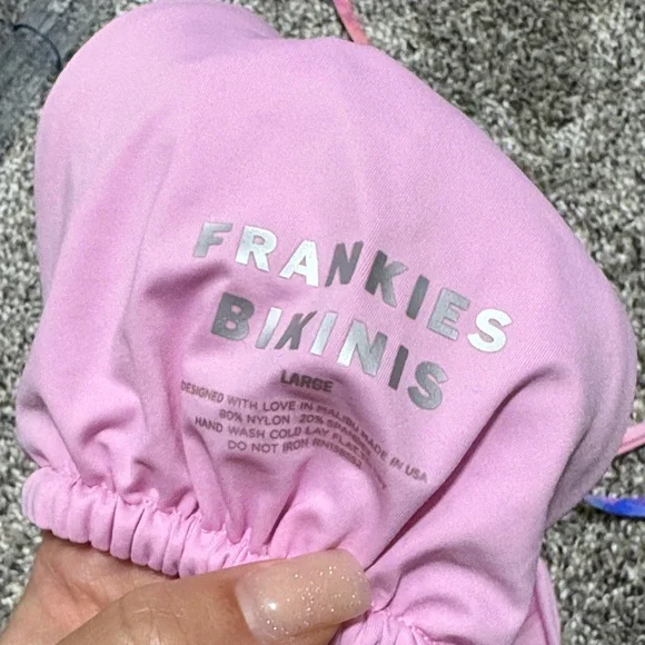 Frankie's Bikinis Pink and Purple Bikini Set - Picture 5 of 5
